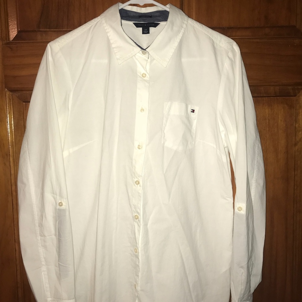White Tommy Hilfiger Button Up